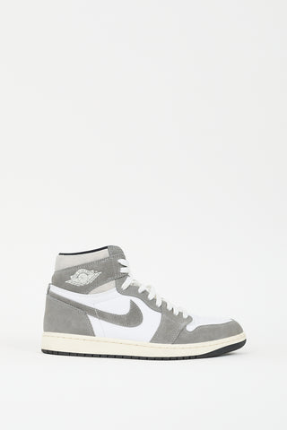 Nike Air Jordan Grey 
White Retro High 1 Sneaker