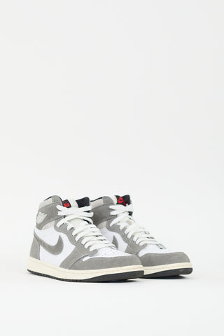 Nike Air Jordan Grey 
White Retro High 1 Sneaker