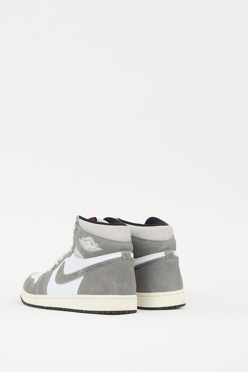 Nike Air Jordan Grey 
White Retro High 1 Sneaker