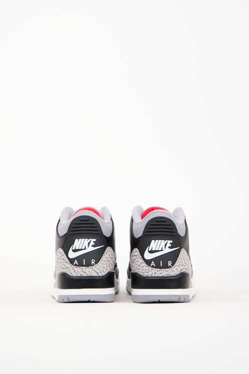 Nike Black 
Grey Air Jordan Retro 3 Sneaker