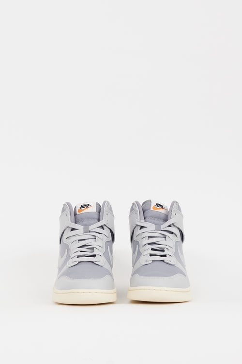 Nike Grey Leather 
Canvas Dunk High Premium Sneaker