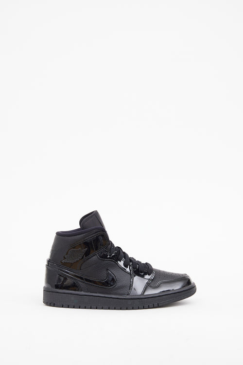 Nike Black Air Jordan 1 Mid Sneaker