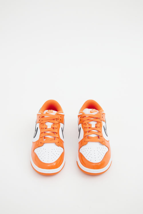 Nike Orange 
White Dunk Low Sneakers