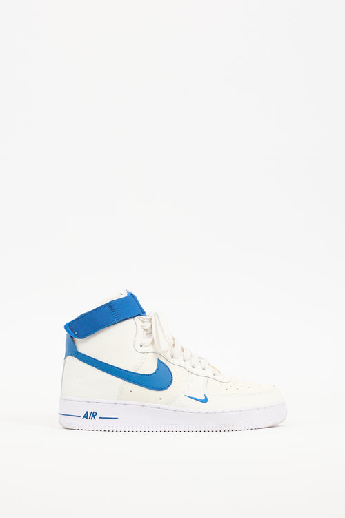 Nike White 
Blue Air Force 1 High Sneaker