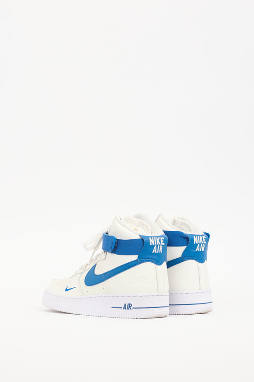 Nike White 
Blue Air Force 1 High Sneaker