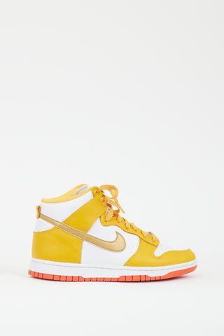 Nike Yellow 
White Dunk High Retro Sneaker