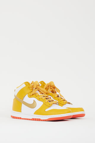 Nike Yellow 
White Dunk High Retro Sneaker