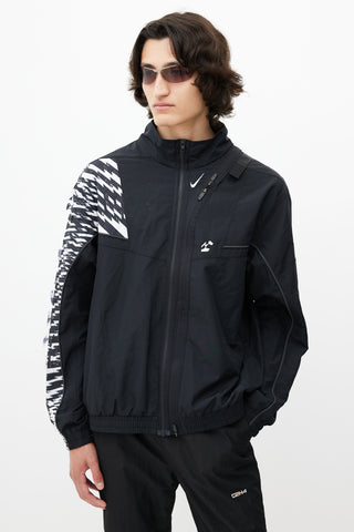 Nike x Acronym Black 
White Convertible Zip Jacket