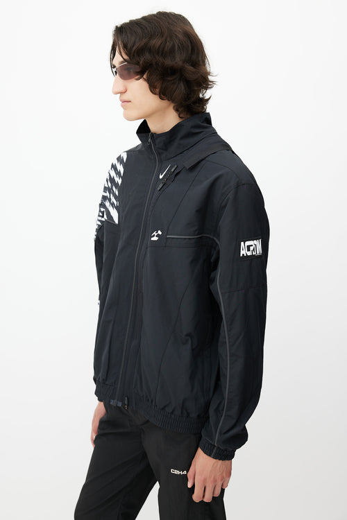 Nike x Acronym Black 
White Convertible Zip Jacket