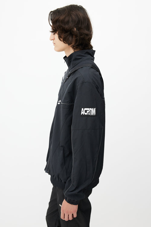 Nike x Acronym Black 
White Convertible Zip Jacket