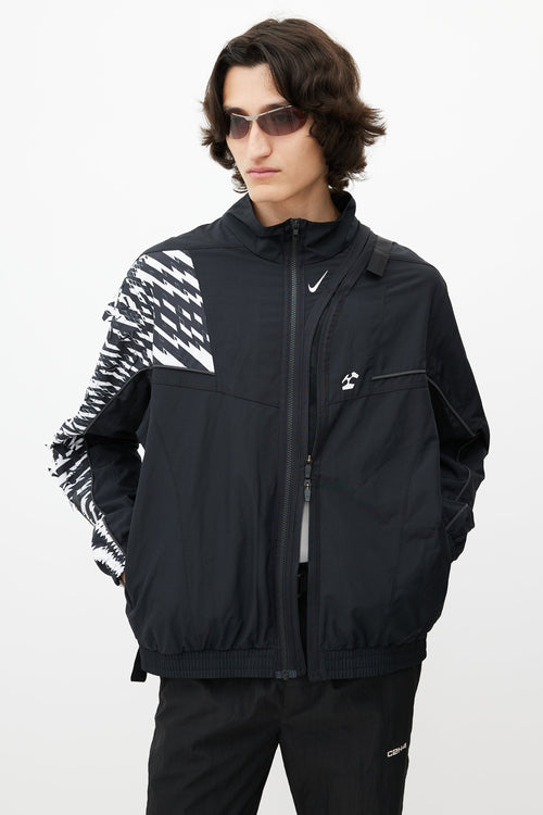 Nike x Acronym Black 
White Convertible Zip Jacket