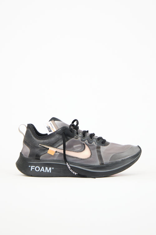 Off-White X Nike Black Textile Zoom Fly SP Sneaker