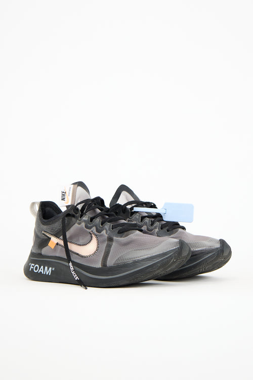 Off-White X Nike Black Textile Zoom Fly SP Sneaker