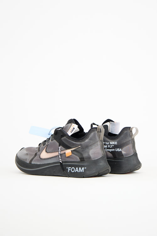 Off-White X Nike Black Textile Zoom Fly SP Sneaker