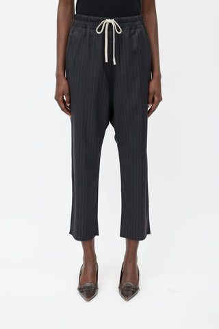 Nili Lotan Black Striped Drawstring Trouser