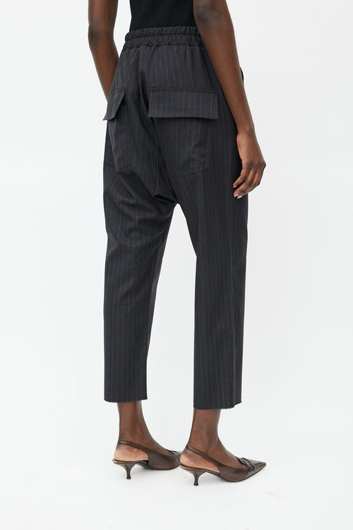 Nili Lotan Black Striped Drawstring Trouser