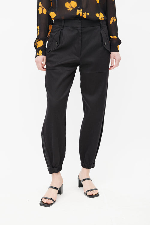 Nili Lotan Black Tapered Jogger Pant