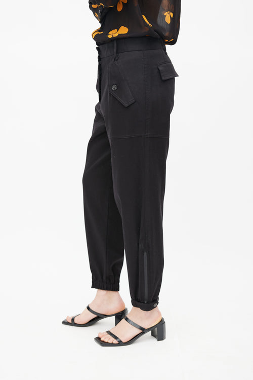 Nili Lotan Black Tapered Jogger Pant