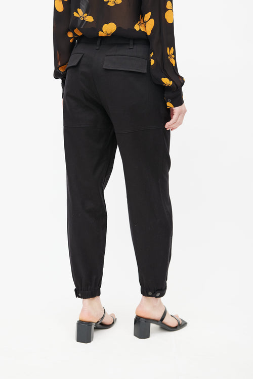 Nili Lotan Black Tapered Jogger Pant