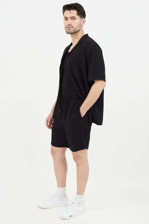 Nili Lotan Black Warren Drawstring Short