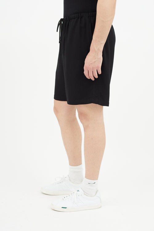 Nili Lotan Black Warren Drawstring Short