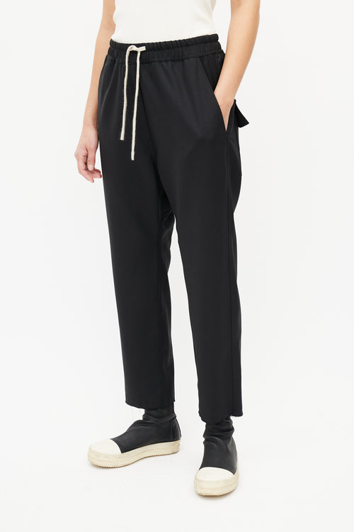 Nili Lotan Black Wool Drop Seat Trouser