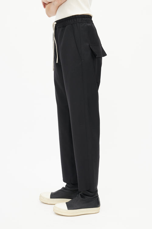 Nili Lotan Black Wool Drop Seat Trouser