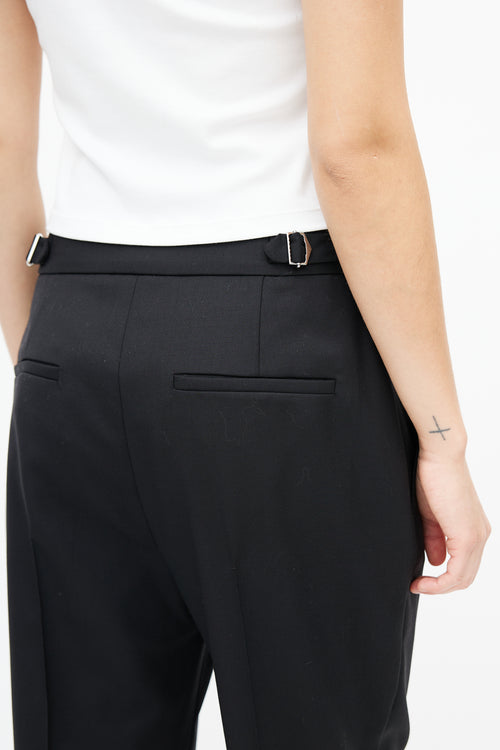 Nili Lotan Black Wool Pleated Trouser