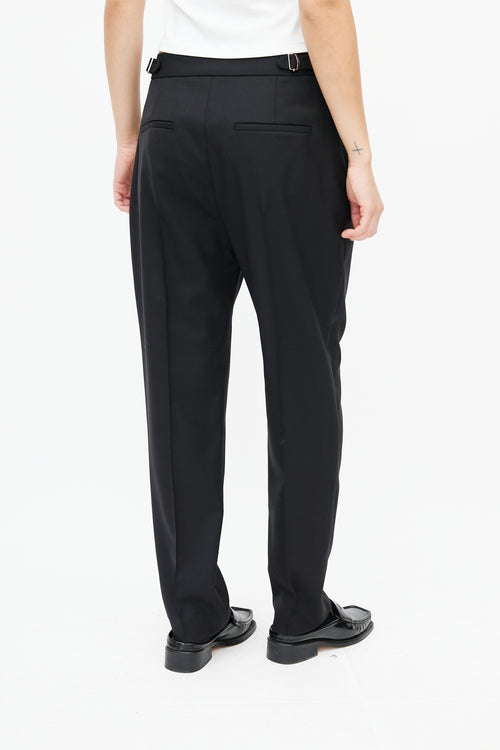 Nili Lotan Black Wool Pleated Trouser