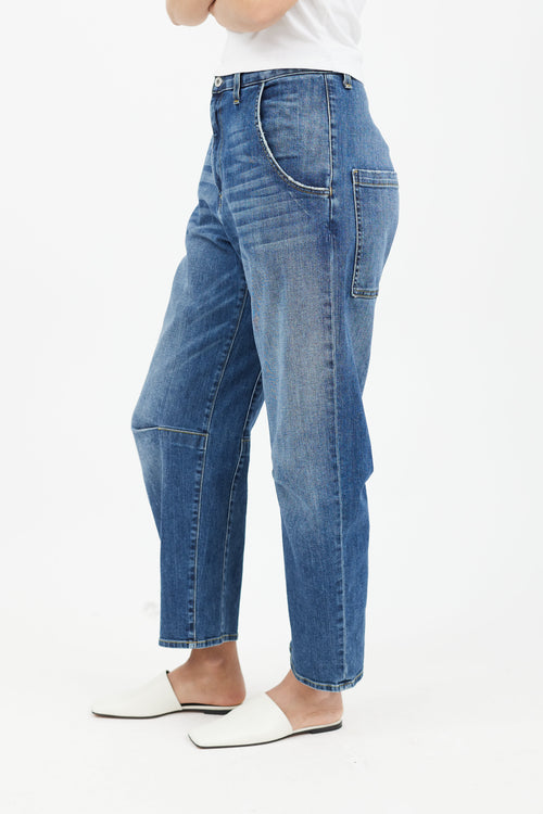 Nili Lotan Blue Medium Wash Denim Jean