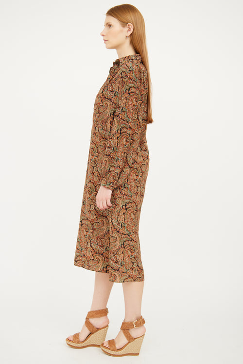 Nili Lotan Brown Silk Paisley Dress