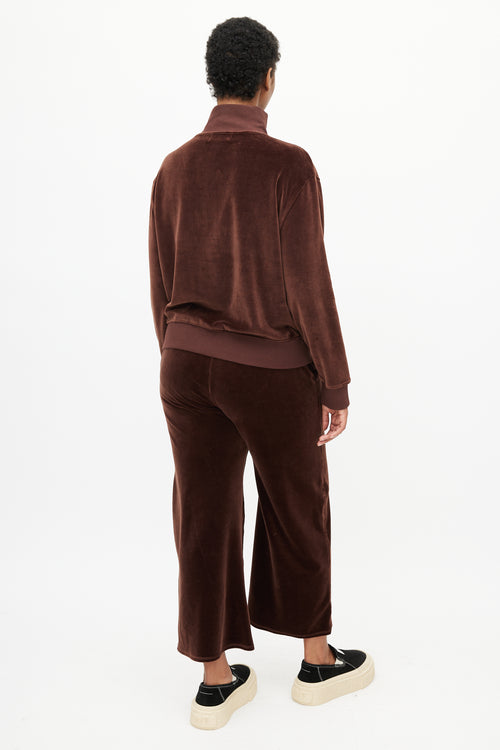 Nili Lotan Brown Velour Co-Ord Set