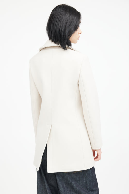 Nili Lotan Cream 
Gold Double Breasted Wool Coat