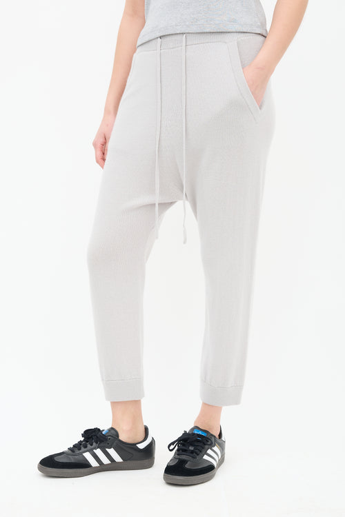 Nili Lotan Grey Cashmere Drop Seat Sweatpant