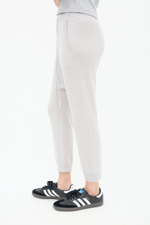 Nili Lotan Grey Cashmere Drop Seat Sweatpant