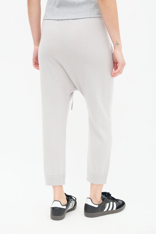 Nili Lotan Grey Cashmere Drop Seat Sweatpant