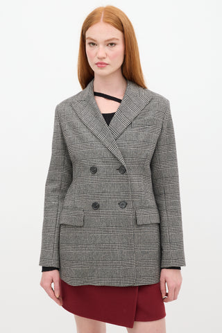 Nili Lotan Black 
Grey Houndstooth Blazer