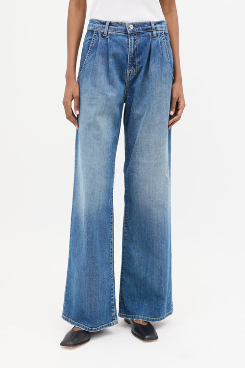 Nili Lotan Medium Wash Flora Wide Leg Jeans