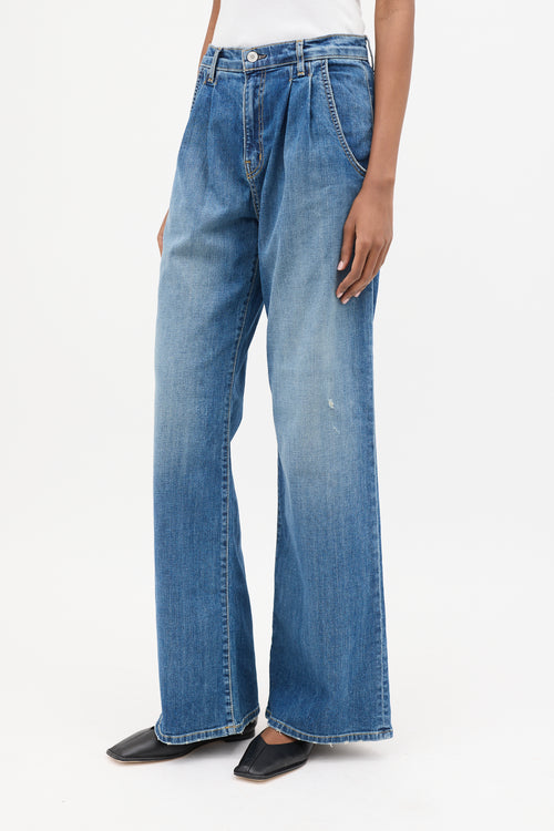 Nili Lotan Medium Wash Flora Wide Leg Jeans