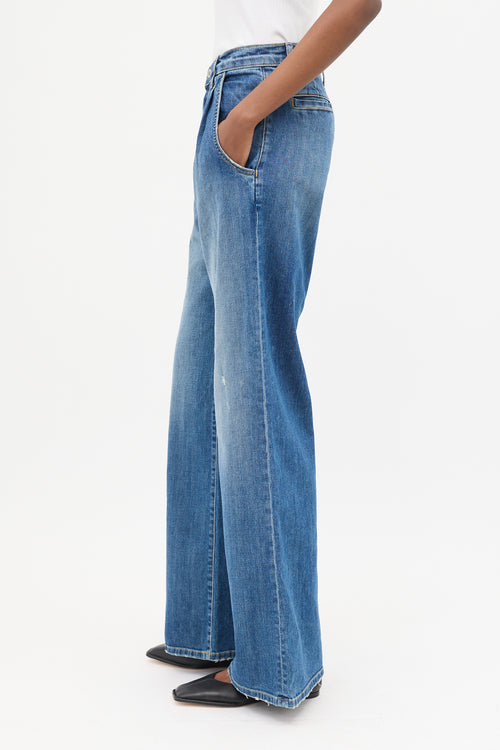 Nili Lotan Medium Wash Flora Wide Leg Jeans