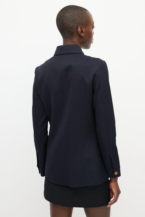 Nili Lotan Navy 
Gold Buttoned Jacket