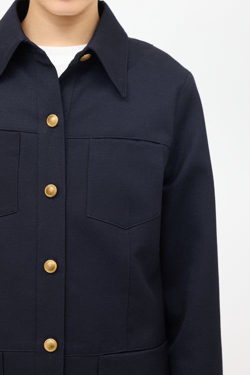 Nili Lotan Navy Wool Four Pocket Jacket