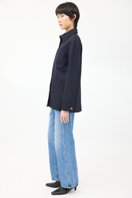 Nili Lotan Navy Wool Four Pocket Jacket