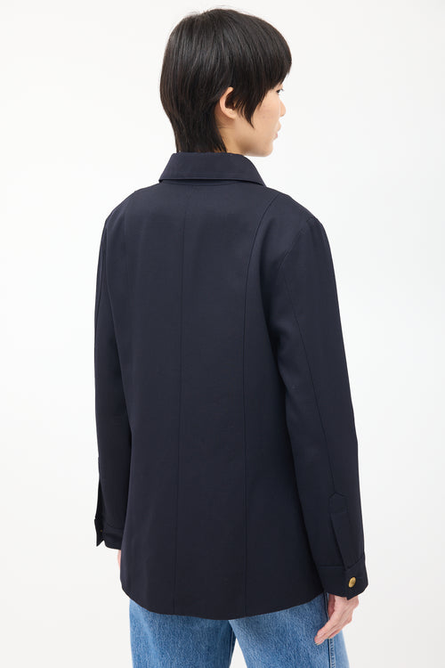 Nili Lotan Navy Wool Four Pocket Jacket