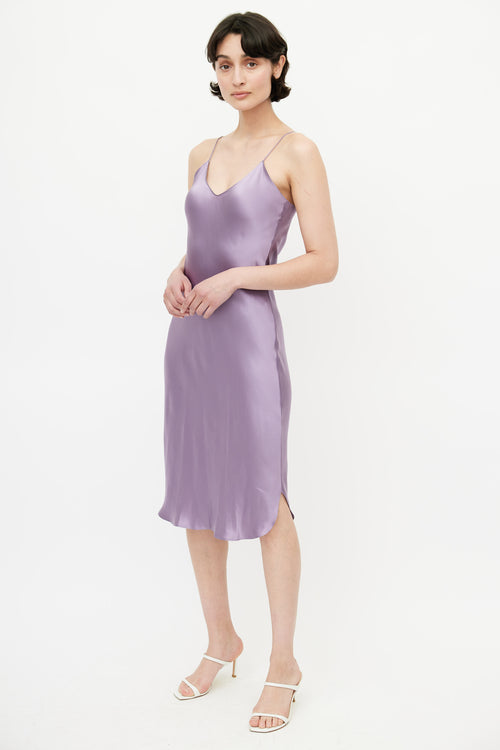 Nili Lotan Purple Silk Slip Dress