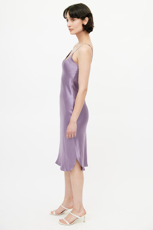 Nili Lotan Purple Silk Slip Dress