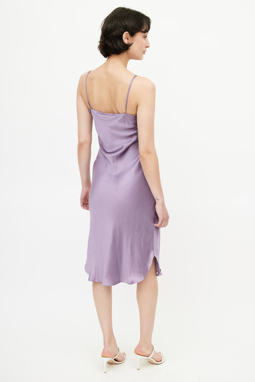 Nili Lotan Purple Silk Slip Dress