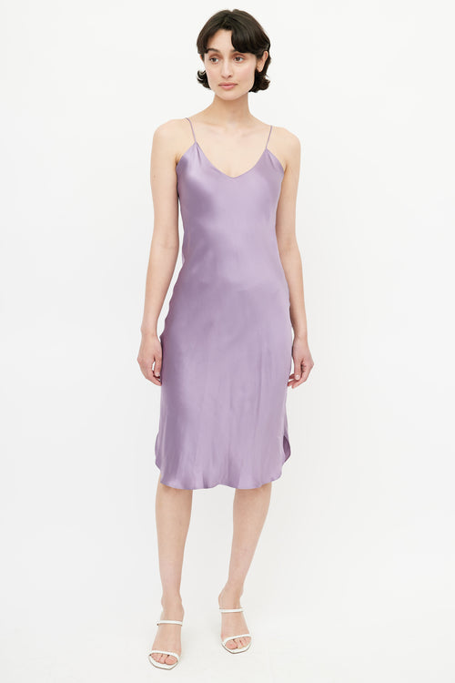 Nili Lotan Purple Silk Slip Dress