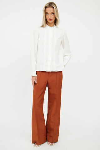 White Cotton Eyelet Blouse Nili Lotan