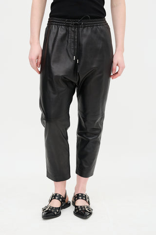 Nili Lotan Leather Monaco Cropped Trouser